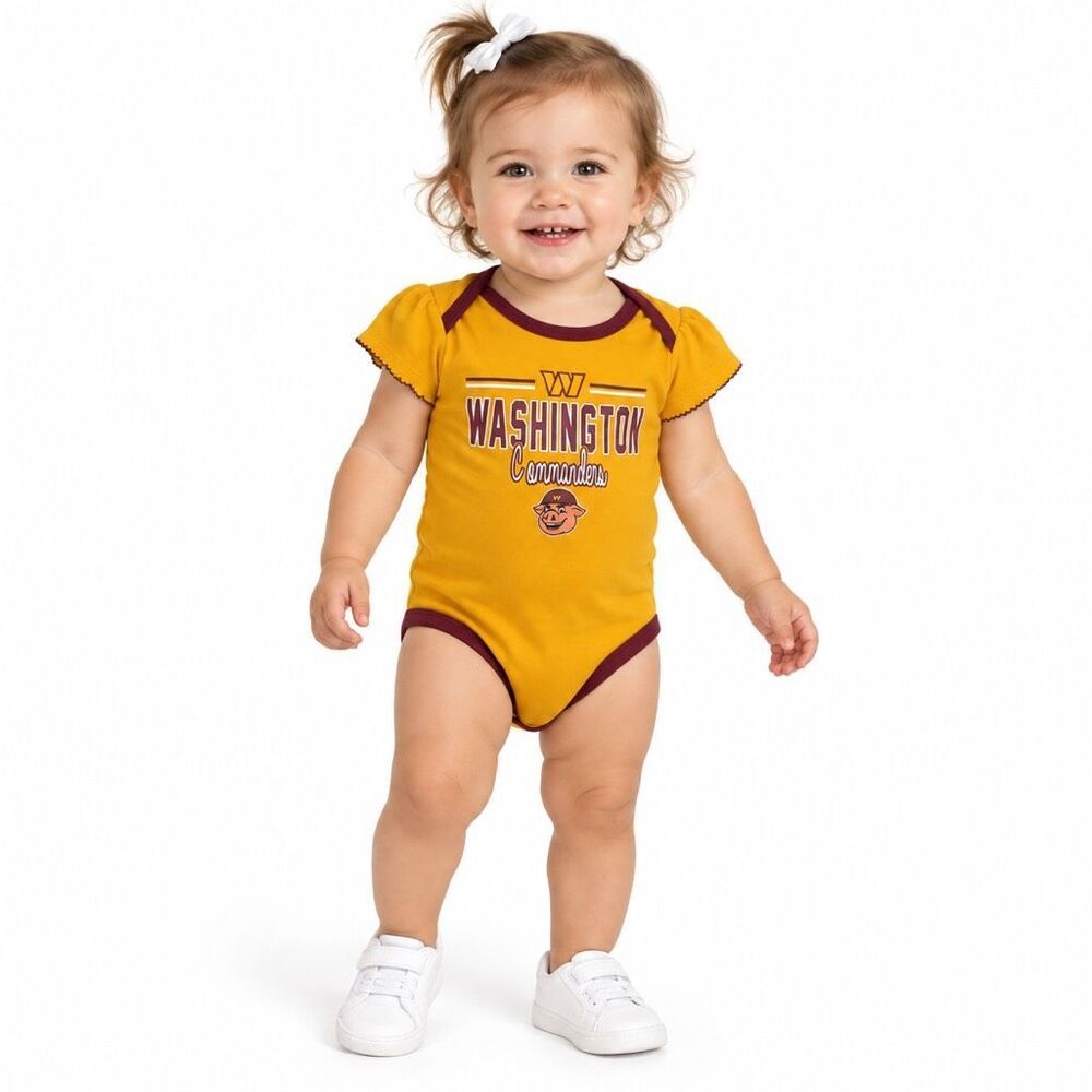 NFL Team Apparel Baby Girls Washington Commanders Bodysuit 18M Football Fan